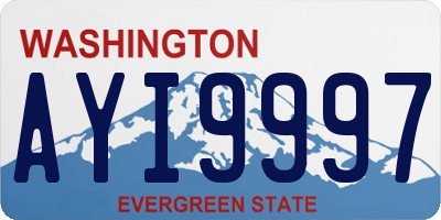 WA license plate AYI9997