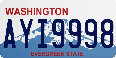 WA license plate AYI9998