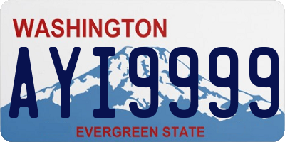 WA license plate AYI9999