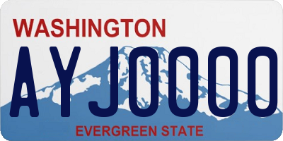WA license plate AYJ0000
