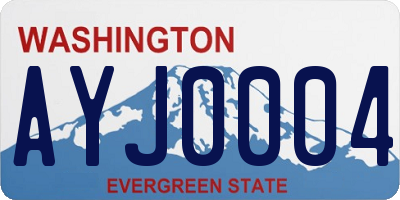 WA license plate AYJ0004