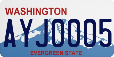 WA license plate AYJ0005