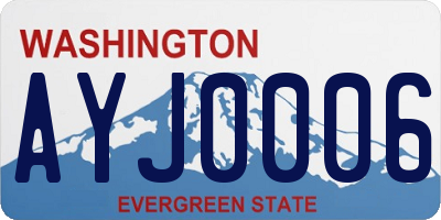 WA license plate AYJ0006