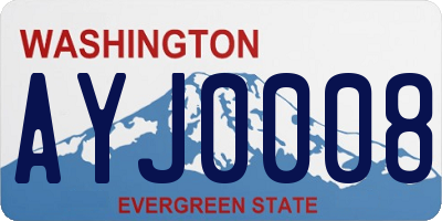 WA license plate AYJ0008