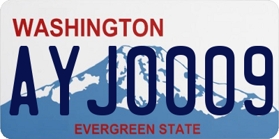 WA license plate AYJ0009