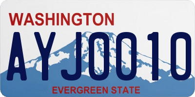 WA license plate AYJ0010