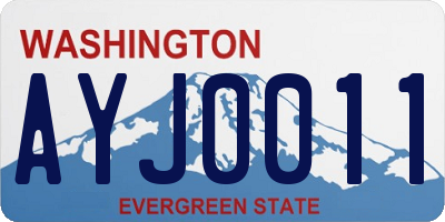 WA license plate AYJ0011