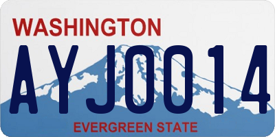 WA license plate AYJ0014