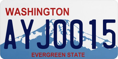 WA license plate AYJ0015