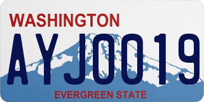 WA license plate AYJ0019