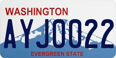 WA license plate AYJ0022