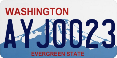 WA license plate AYJ0023