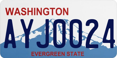 WA license plate AYJ0024