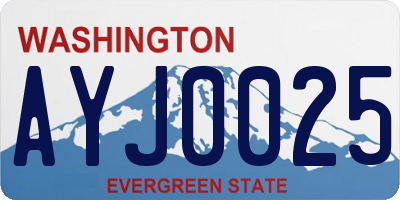 WA license plate AYJ0025