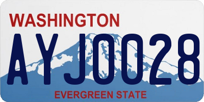 WA license plate AYJ0028