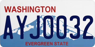WA license plate AYJ0032