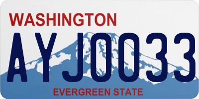 WA license plate AYJ0033