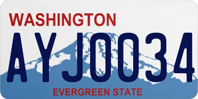 WA license plate AYJ0034