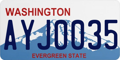 WA license plate AYJ0035