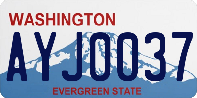 WA license plate AYJ0037