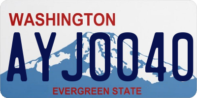 WA license plate AYJ0040