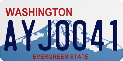 WA license plate AYJ0041