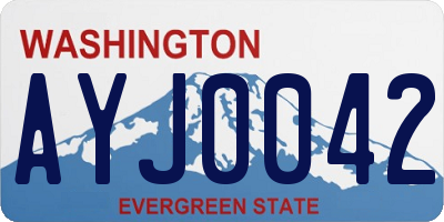 WA license plate AYJ0042