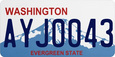WA license plate AYJ0043