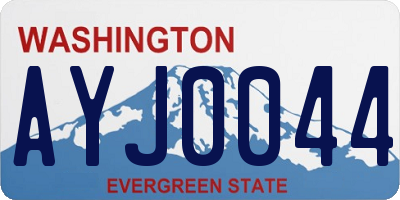 WA license plate AYJ0044