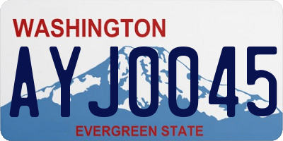 WA license plate AYJ0045