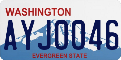 WA license plate AYJ0046