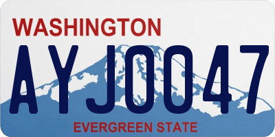 WA license plate AYJ0047