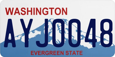 WA license plate AYJ0048