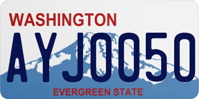 WA license plate AYJ0050