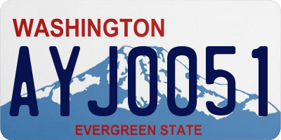 WA license plate AYJ0051