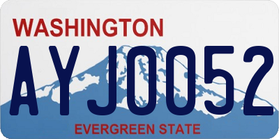 WA license plate AYJ0052