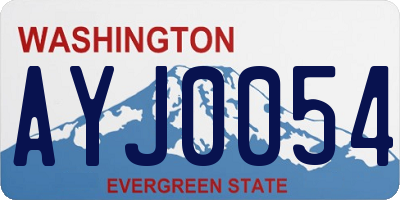 WA license plate AYJ0054