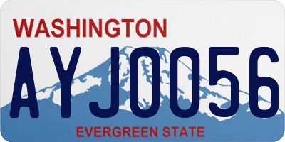 WA license plate AYJ0056