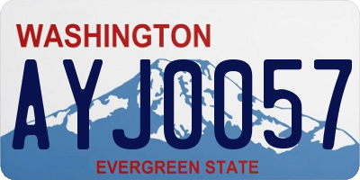 WA license plate AYJ0057