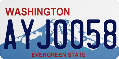WA license plate AYJ0058