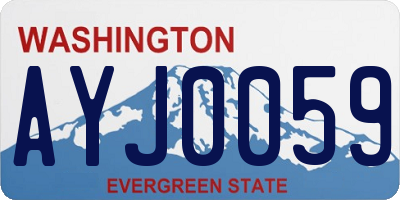 WA license plate AYJ0059