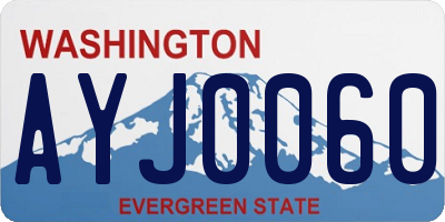 WA license plate AYJ0060