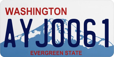 WA license plate AYJ0061