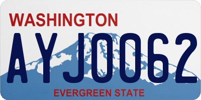 WA license plate AYJ0062