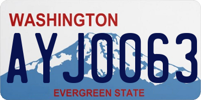 WA license plate AYJ0063