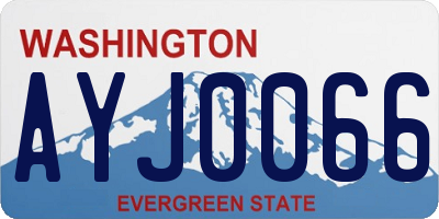 WA license plate AYJ0066