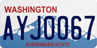 WA license plate AYJ0067