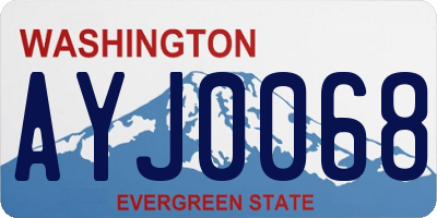 WA license plate AYJ0068