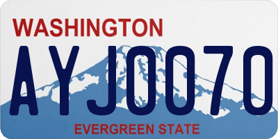 WA license plate AYJ0070