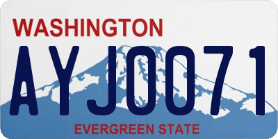 WA license plate AYJ0071